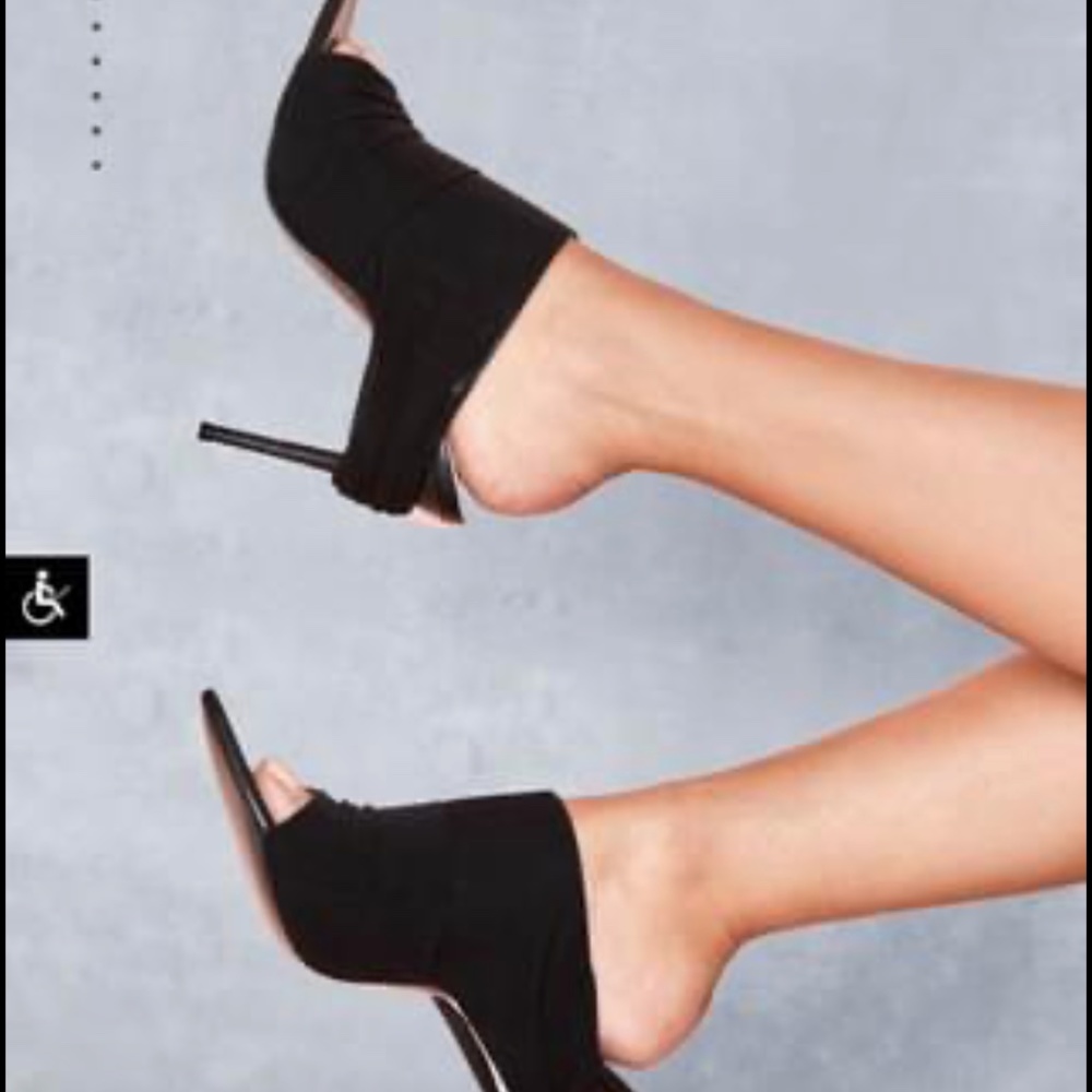 MR Black Mesh Mules